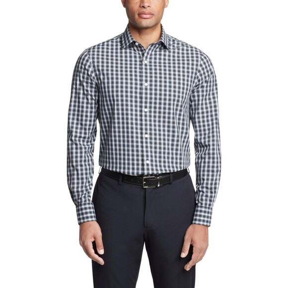 Tommy Hilfiger Men's Flex Regular Fit Stretch Dress Shirt, Peacoat, 15 34/35US - Picture 1 of 2